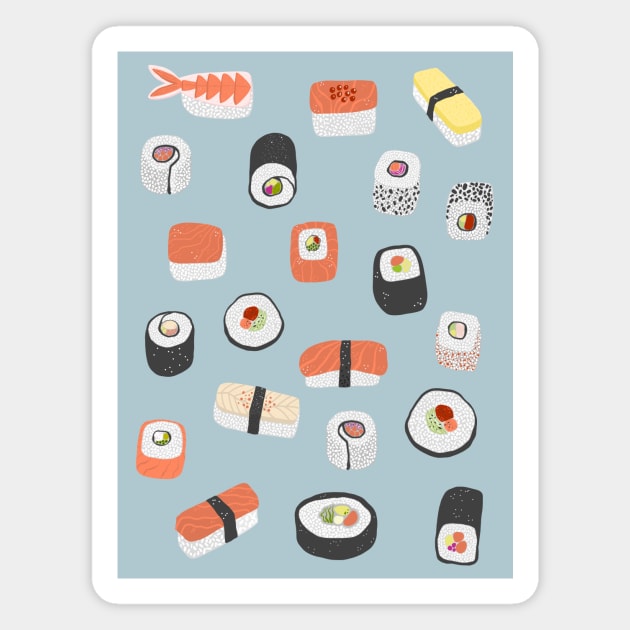 Sushi Roll Maki Nigiri Japanese Food Art Magnet by NicSquirrell